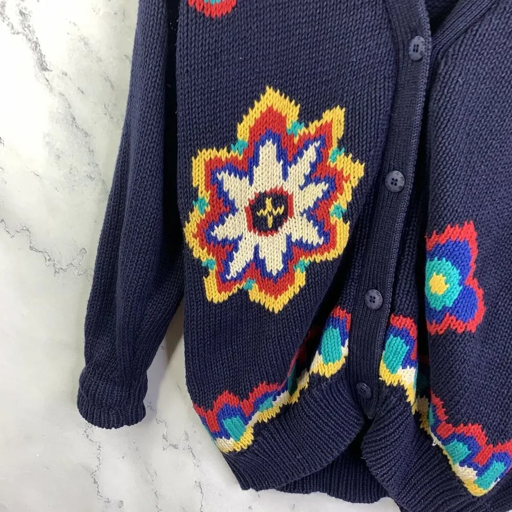 Vintage 90s Grandma Sweater Cardigan Women's sz S Small Knit Retro Cottagecore - Picture 15 of 16